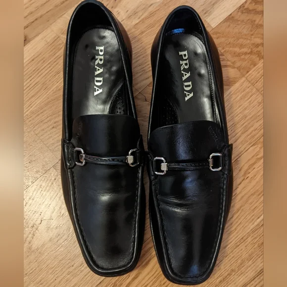 Black leather Prada loafer EU 8 US 9 - Picture 2 of 6